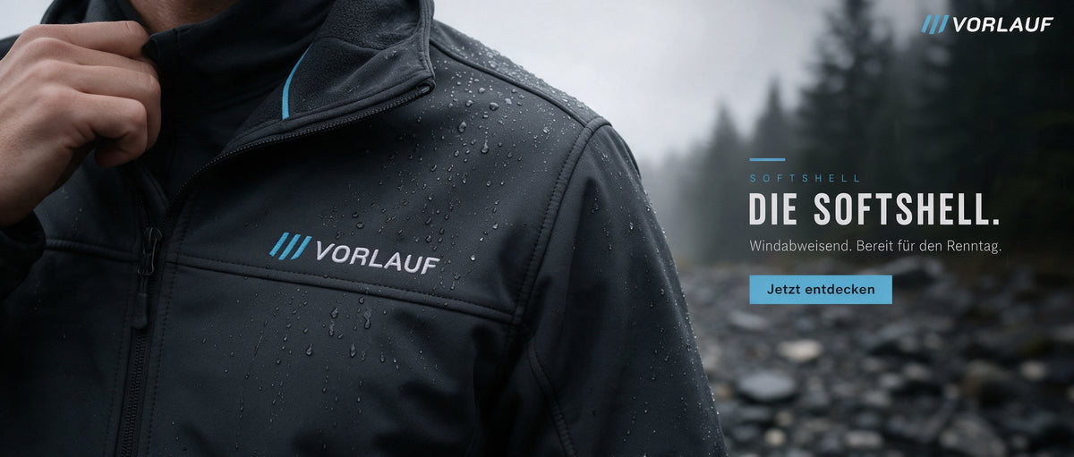 Die Softshell. Windabweisend. Bereit für den Renntag.